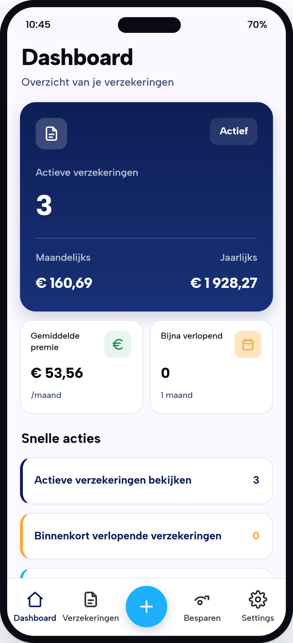 sinerisk-dashboard-mock sinerisk overzicht